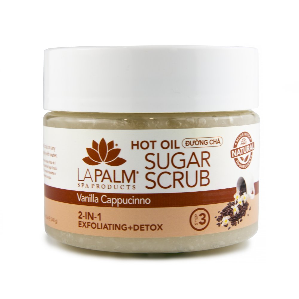 LA PALM Sugar Scrub, Vanilla Cappuccino - Цукрово-олійний скраб з алое вера і вітаміном Е, 355 мл