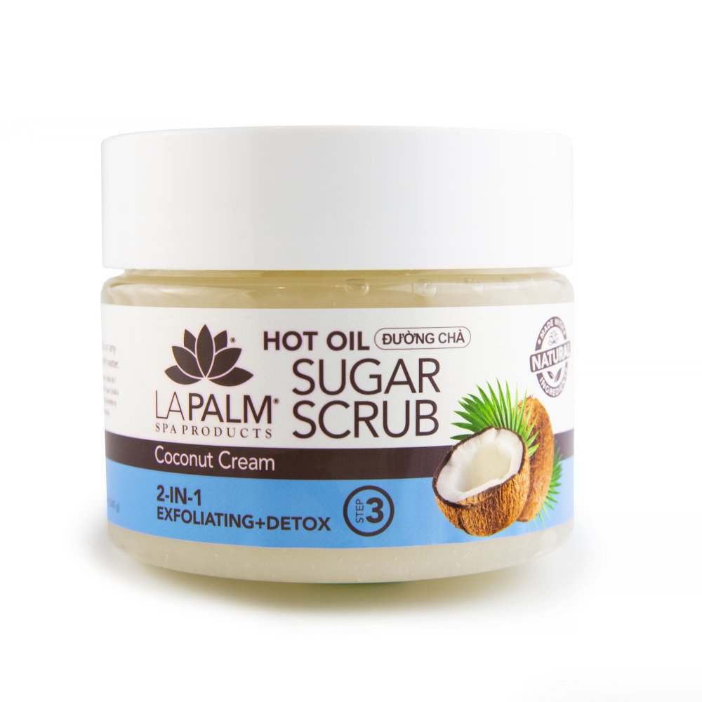 LA PALM Sugar Scrub Coconut Cream - Цукрово-олійний скраб з алое вера і вітаміном Е, 355 мл