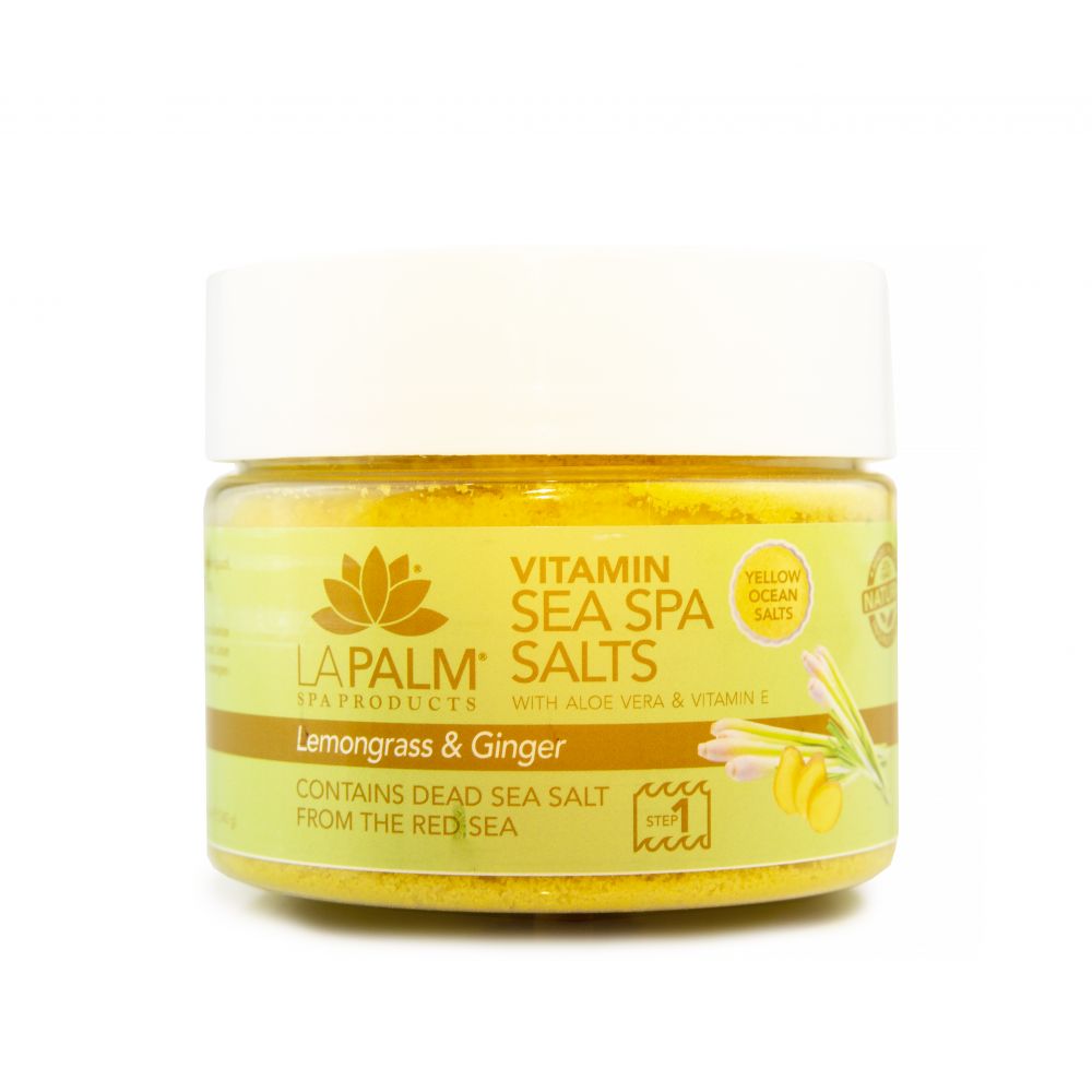 LA PALM Sea Spa Salts, Lemongrass & Ginger - Сіль для рук і ніг з морськими мінералами, 355 мл