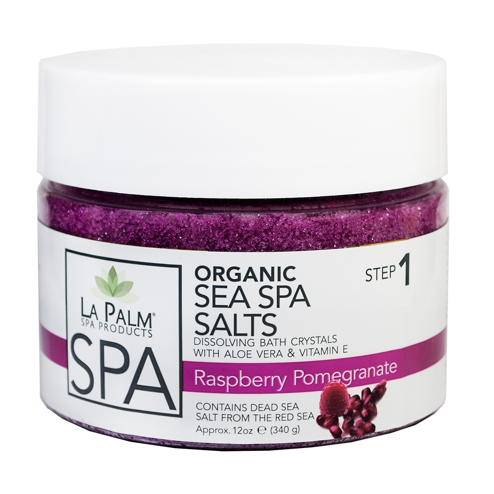 LA PALM Sea Spa Salts, Raspberry Pomegranate - Сіль для рук і ніг з морськими мінералами, 355 мл