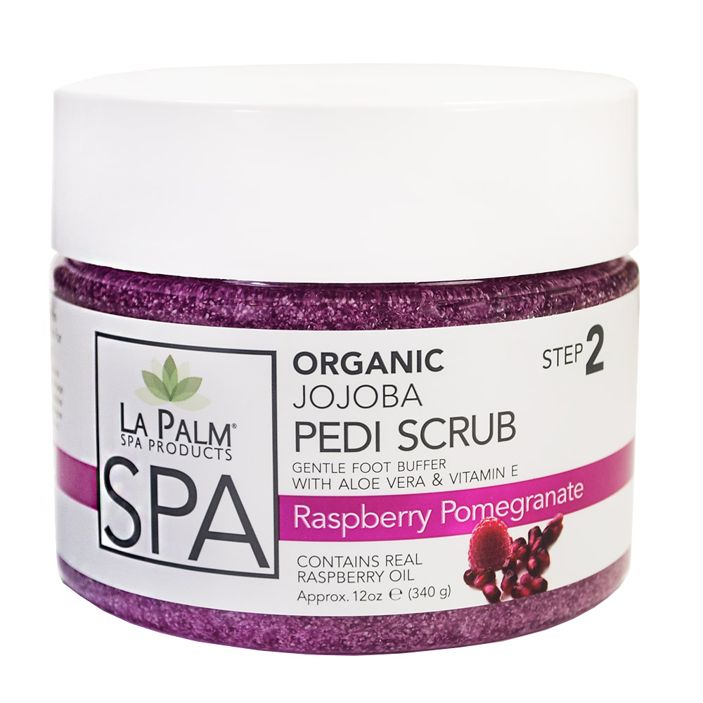 LA PALM Pedi-Gel Scrub, Raspberry Pomegranate  - Гелевий скраб з екстрактом морських водоростей, 355 мл